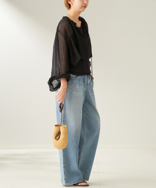 plage ブラウス シャツ linen mesh cape レディース : ZOZOTOWN