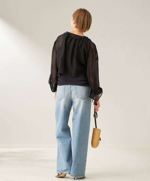 plage ブラウス シャツ linen mesh cape レディース : ZOZOTOWN
