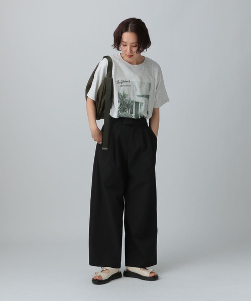 完売人気　グレー　バックプリント　レプシム　Tシャツ　フォトTシャツ LEPSIM tシャツ フォトプリントBIGフレンチT 580737 レディース