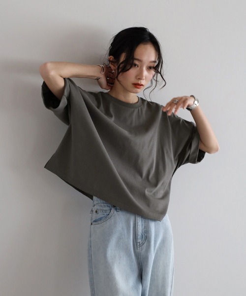 tシャツ ロールアップTカットソー「速乾/汗シミ防止」 レディース Bonjour Sagan tシャツ 「汗染み防止」ロールアップスリーブT