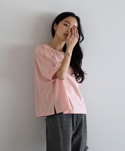 tシャツ ロールアップTカットソー「速乾/汗シミ防止」 レディース レディース 汗染み防止 tシャツ ZEROSTAIN ゼロステイン