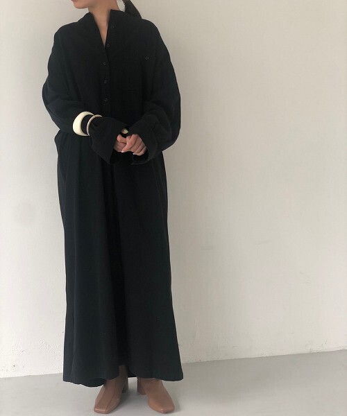 【ja】todayfulブラック ロングワンピース 36 TODAYFUL 「TODAYFUL」 長袖ワンピース 36inch ブラック