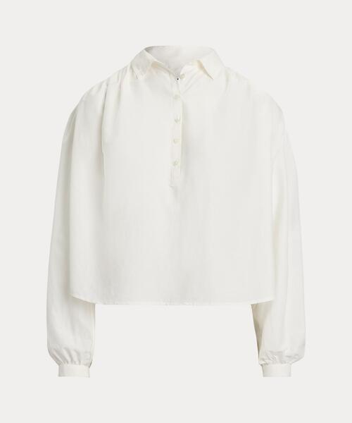 ブラウス シャツ プリーテッド コットンシルク シャツ レディース プリーテッド コットンシルク シャツ（シャツ/ブラウス）｜POLO
