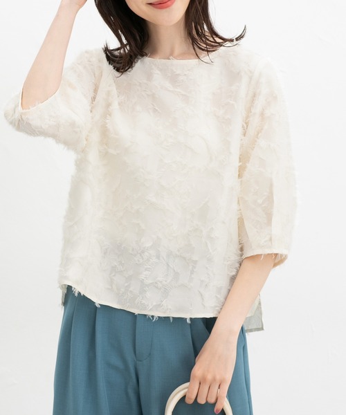 ZARA】立体フラワー刺繍トップス エクリュ | 4786/002/712 (ZARA