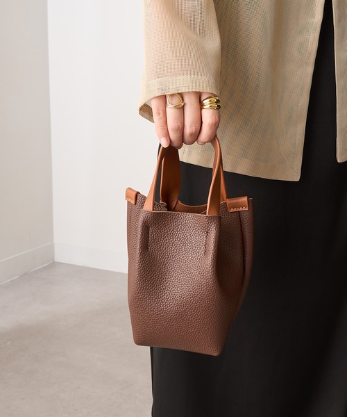 ハンドメイド、トートバック、帆布 マルシェ、ブラウン、バイカラースモーキーピンク MAISON CLUB（メゾンクラブ） スマホショルダー ハンドバッグ 「MAISON