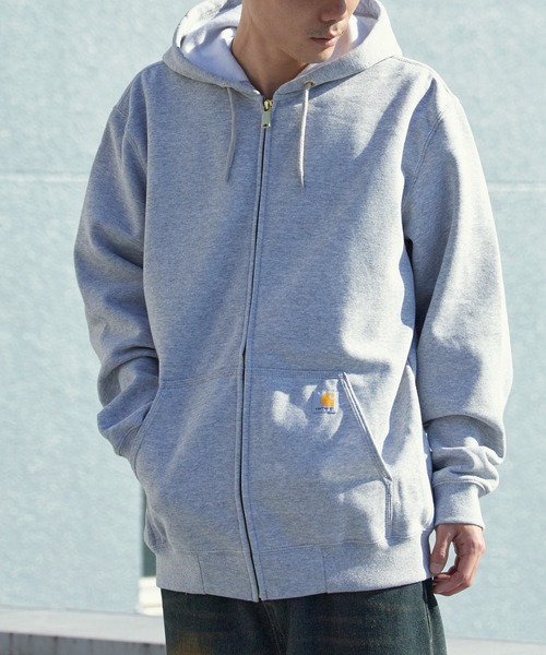 カーハート スウェット パーカー フーディー フルジップ 裏起毛 グレー S Carhartt カーハート MIDWEIGHT HOODED ZIP-FRONT SWEATSHIRT オーバー