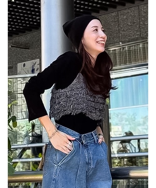ungrid＊接結ロングスリーブtee Ungrid（アングリッド） tシャツ サイドオープンロングスリーブTee