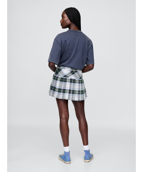 GAP スカート Gap × Malbon コットンリネン プレイド プリーツ