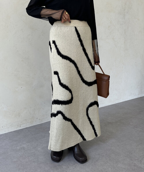 「Thevon」 ニットスカート FREE グレー レディース_画像2