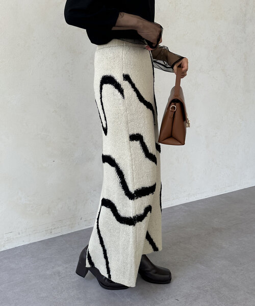 「Thevon」 ニットスカート FREE グレー レディース_画像5