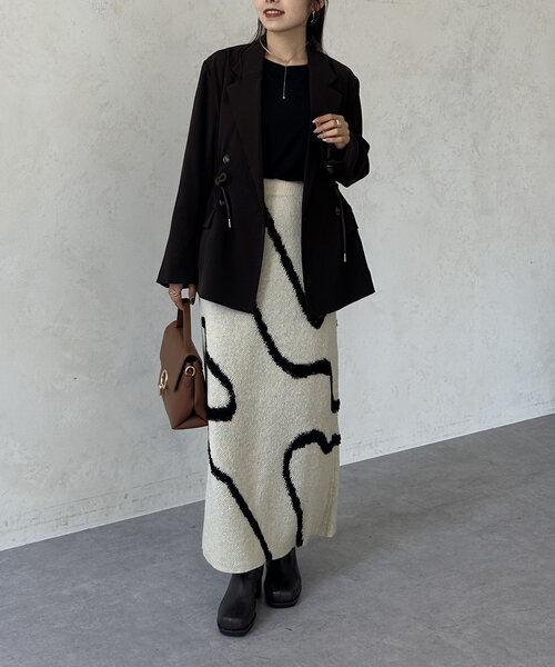 「Thevon」 ニットスカート FREE グレー レディース_画像7