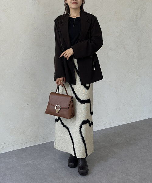 「Thevon」 ニットスカート FREE グレー レディース_画像9