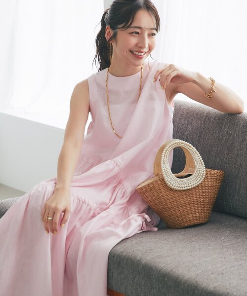 【Karen Millen】リネン アシンメトリー マキシ ワンピース 日本未入荷☆Karen Millen モノクロマキシワンピース