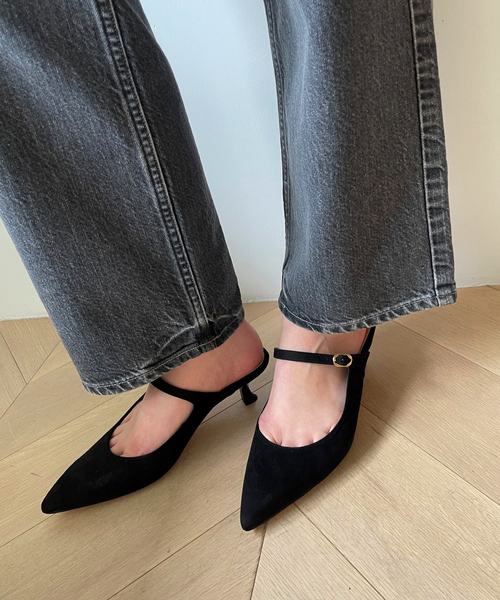 美品♡LE TALONパンプス LE TALON パンプス 「追加」GRISE 5cmポインテッドストラップ