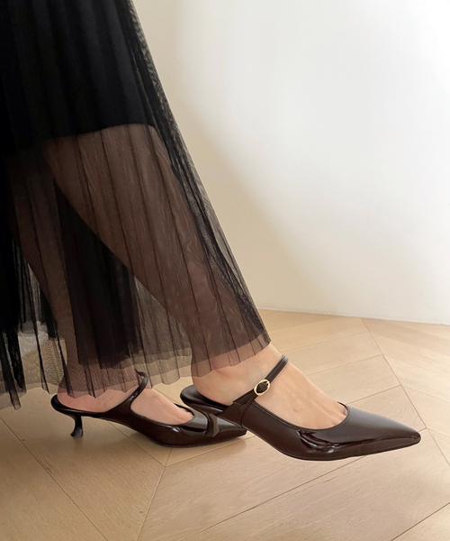 LE TALON パンプス 4.5cmポインテッドストラップミュール