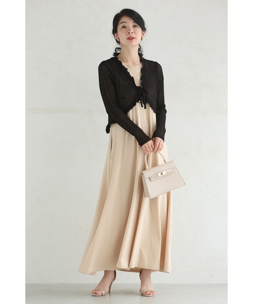 【未使用】 Cawaii ニットカーディガン フリルカーディガン cawaii カーディガン Xラインフリルの短丈カーディガン レディース