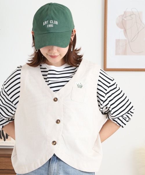 Quelle Chance（ケルシャンス） ベスト ジレ ワンポイント刺繍ベスト