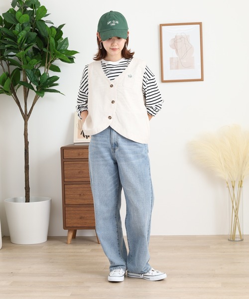 Quelle Chance ベスト ジレ ワンポイント刺繍ベスト レディース