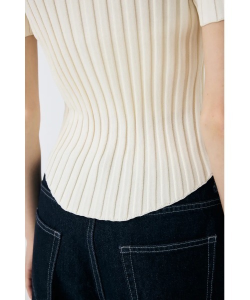 MOUSSY ニット セーター ZIP UP RIB KNIT H/S シャツ レディース