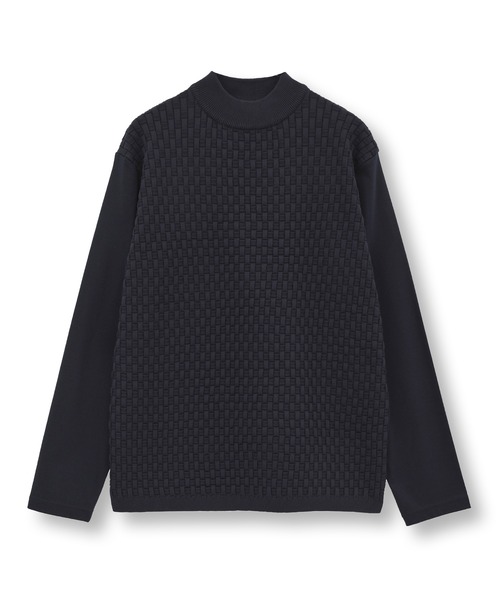 メンズビギ（MEN’S BIGI）/ニットコンビ モックネック長袖Tシャツ MEN'S BIGI（メンズビギ） tシャツ ニットコンビ モックネック長袖T