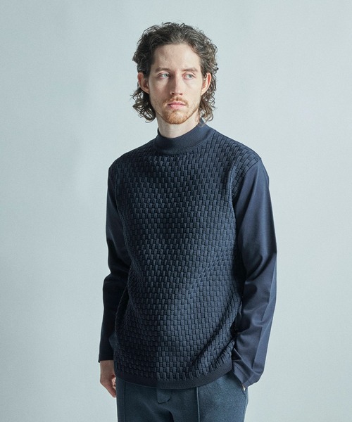 MEN'S BIGI（メンズビギ） tシャツ ニットコンビ モックネック長袖T