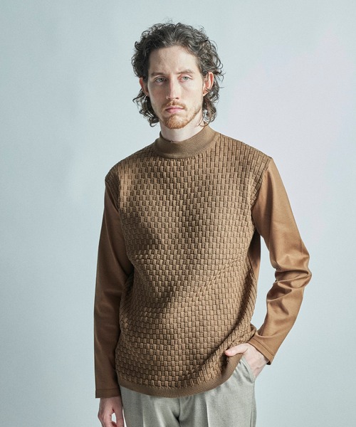 MEN'S BIGI（メンズビギ） tシャツ ニットコンビ モックネック長袖T