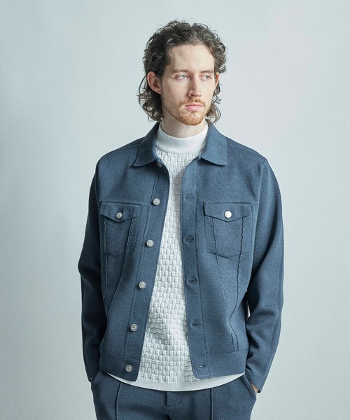 MEN'S BIGI（メンズビギ） tシャツ ニットコンビ モックネック長袖T