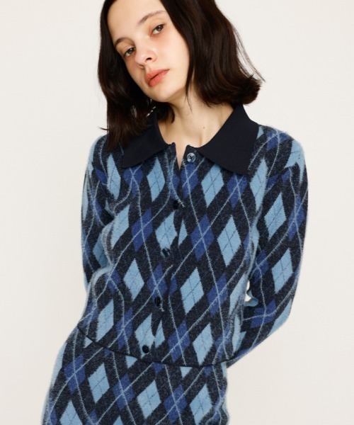 SLY ポロシャツ ポロ 「2025AW」ARGYLE CHECK HG POLO SH