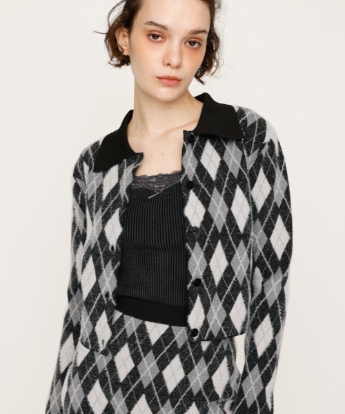 ポロシャツ ポロ 「2025AW」ARGYLE CHECK HG POLO SH アーガイルチェック ハイゲージ ポロシャツ 秋服 レディース