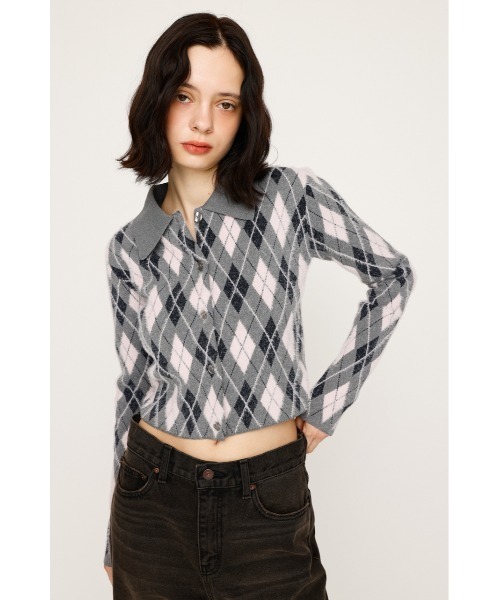 ポロシャツ ポロ 「2025AW」ARGYLE CHECK HG POLO SH アーガイルチェック ハイゲージ ポロシャツ 秋服 レディース SLY ポロシャツ ポロ 「2025AW」ARGYLE CHECK HG POLO SH