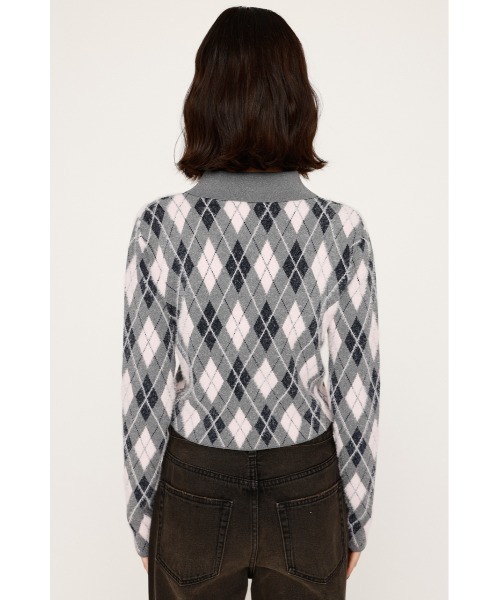 ポロシャツ ポロ 「2025AW」ARGYLE CHECK HG POLO SH アーガイルチェック ハイゲージ ポロシャツ 秋服 レディース SLY ポロシャツ ポロ 「2025AW」ARGYLE CHECK HG POLO SH