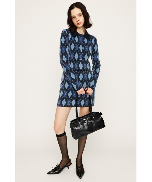 ポロシャツ ポロ 「2025AW」ARGYLE CHECK HG POLO SH アーガイルチェック ハイゲージ ポロシャツ 秋服 レディース SLY ポロシャツ ポロ 「2025AW」ARGYLE CHECK HG POLO SH