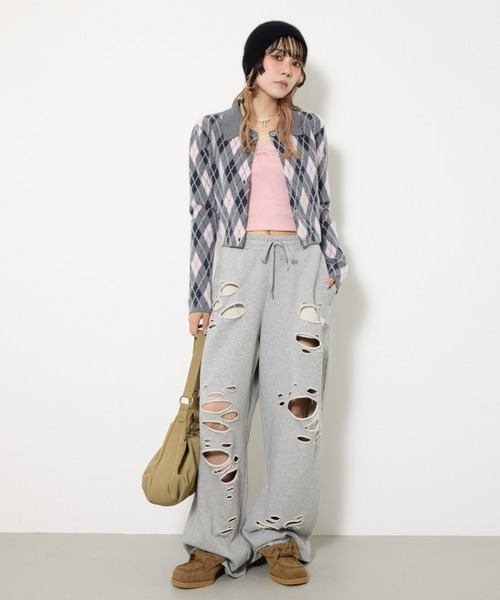 SLY（スライ） カーディガン 「セットアップ可」ARGYLE CHECK HG POLO