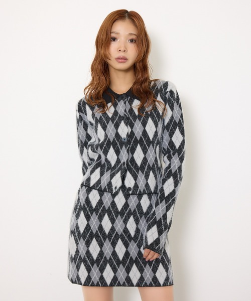 SLY（スライ） カーディガン 「セットアップ可」ARGYLE CHECK HG POLO