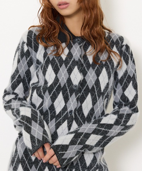 SLY（スライ） カーディガン 「セットアップ可」ARGYLE CHECK HG POLO