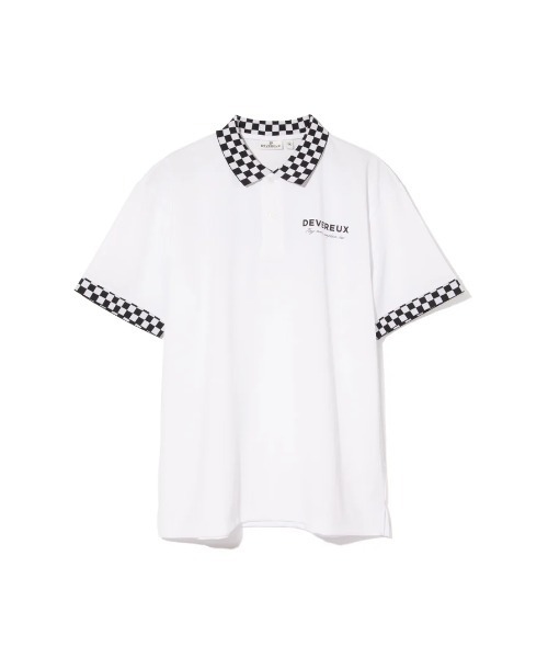 新品【DEVEREUX GOLF】デヴァローゴルフ　チェッカー　半袖ポロシャツ DEVEREUX GOLF uvカット ポロシャツ 半袖 Icon Checker Ribポロ メンズ