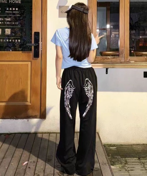 SOUSOU 唐胴衣 ViViDAY スウェットパンツ ジャージ 天使の翼 バックプリント