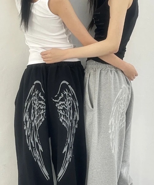 ViViDAY スウェットパンツ ジャージ 天使の翼 バックプリント