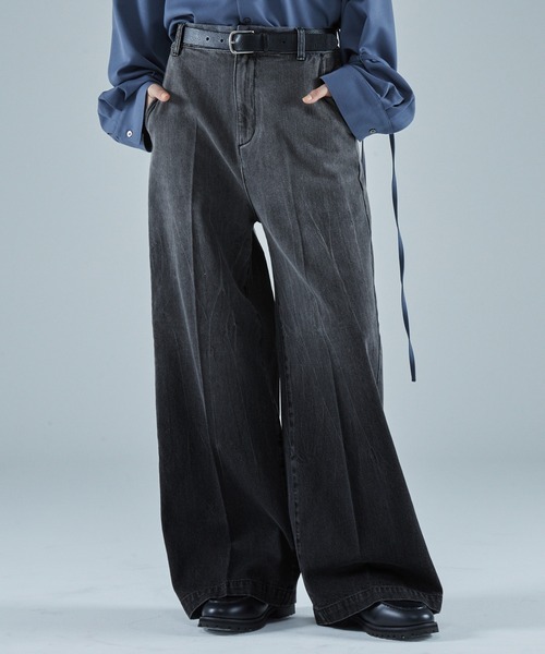 「VELNUS」 加工ブーツカットデニムパンツ L ブラウン メンズ