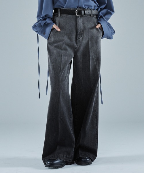 「VELNUS」 加工ブーツカットデニムパンツ L ブラウン メンズ