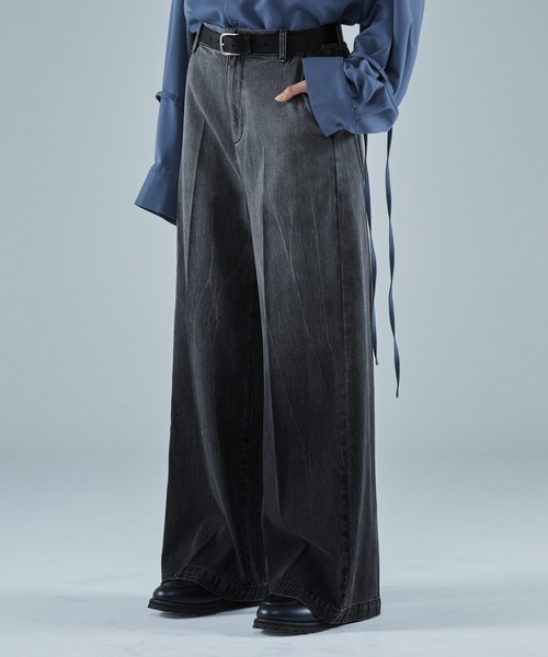 「VELNUS」 加工ブーツカットデニムパンツ L ブラウン メンズ