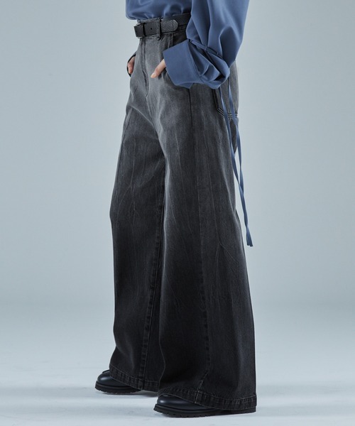 「VELNUS」 加工ブーツカットデニムパンツ L ブラウン メンズ