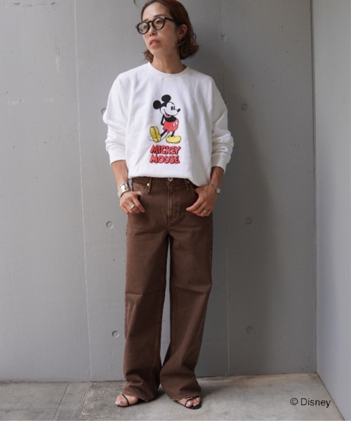 【GOOD ROCK SPEED】ミッキーフロッキープリントT ブラウン GOOD ROCK SPEED（グッドロックスピード） tシャツ 別注/ミッキー