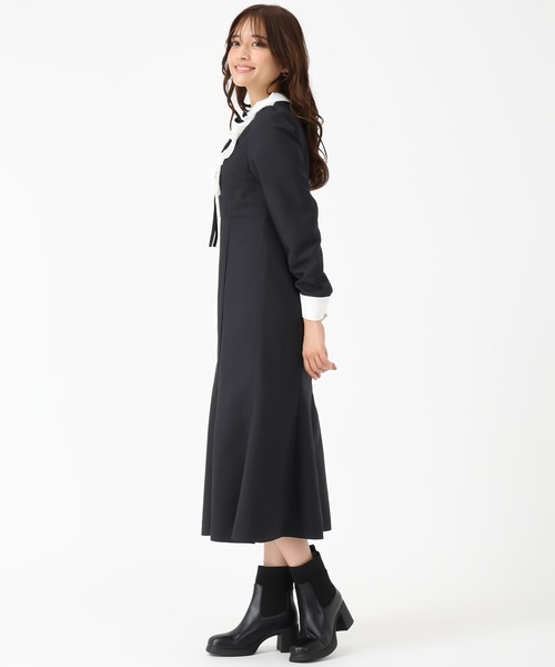 MISCH MASCH（ミッシュマッシュ） ワンピース 襟付きラッフルコンビ