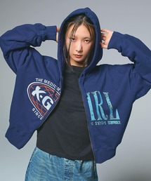 X-girl（エックスガール） パーカー PANELED GRAPHIC ZIP UP SWEAT