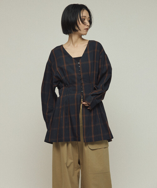 新品同様 JOHNBULL ジョンブル チェック柄 シャツ カットソー ブラウス バンドカラー チュニック 長袖 ベージュ系 レディース 古着 中古 USED 楽天市場】チェック（ブランドジョンブル）（シャツ・ブラウス