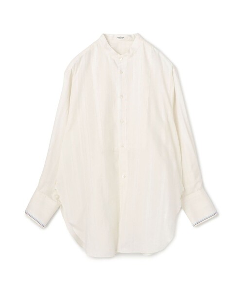 美品♪マカフィー コットンドビーコンビチュニックシャツ ゆったり ロングシャツ MACPHEE（マカフィー） ブラウス シャツ ドビーストライプ チュニック