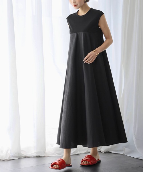 「ELFRANK」 ノースリーブワンピース FREE ブラック レディース_画像2