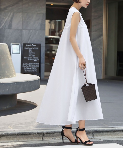 「ELFRANK」 ノースリーブワンピース FREE ブラック レディース_画像6