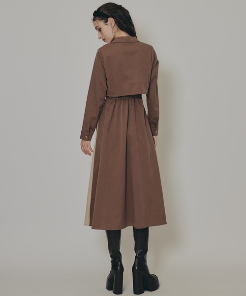 REDYAZEL（レディアゼル） ワンピース バイカラーアシメプリーツロング